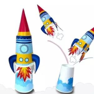 6인용 어린이 과학 발사 종이컵로켓만들기 미술 체험키트 EQ IQ