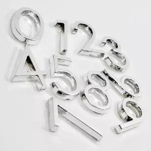 TBZ 입체 도금 숫자 스티커(은색) G