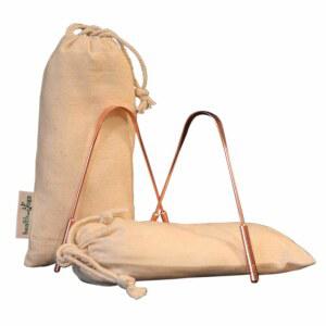 HealthAndYoga qSwipe 구리 혀 클리너 스크레이퍼 - 위생적이고 비합성 그립 u2013 브러시 클리너(구리 2팩)