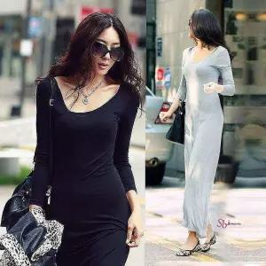 꾸안꾸 봄/여름 면 기본 홈드레스 긴팔 슬립 롱원피스 면슬립lmn987