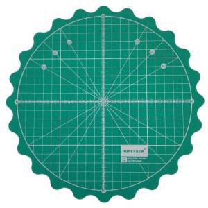 HONEYSEW 서클 로터리 커팅 매트 직경 20cm(8인치) 모든 테이블 보호 보드용 퀼트 원단 재봉 퀼팅 프로젝트 회전 커터 패드(녹색 색상)