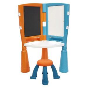 2-in-1 드로잉 테이블 u2013 예술, 공예, 숙제용 이젤, 칠판, 드라이 지우개 보드가 있는 다면 책상