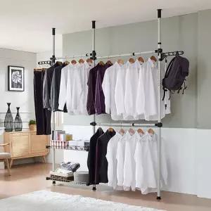 버원행거 38파이 302폴 수납식 드레스룸옷걸이 조립식 드레스 정장 철재