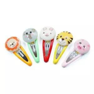 [반려] 캐릭터 강아지 똑딱이 동물 랜덤 머리핀 애견 X5개