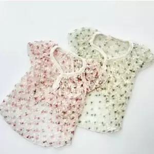 [반려] 겅어자옷 강아지 꽃자수 망사 외출용 원피스2XL