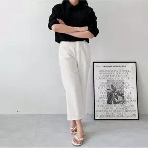 여자바지 린넨 포켓 9부 여름 하의 캐주얼 통바지