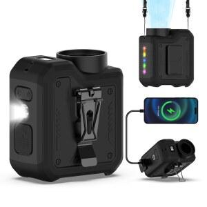 7-in-1 다용도 휴대용 선풍기 무료 손전등 등, 남성 여성을 위한 크리스마스 선물, 터보 강력 쿨링 개인용 선풍기, 10000mAh, 24시간 지속, LED 디스플레이, 야외 여행 캠핑 피트니스 선물(블랙)