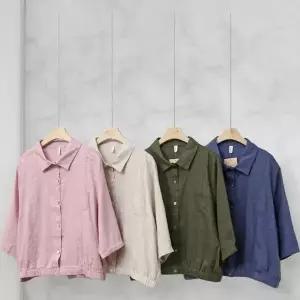 여성 남방 9부 주머니 여유핏 마원단 자켓