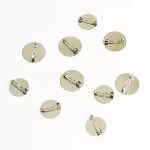 원판핀 브로치핀 원형브로치 코사지받침 옷핀 리본 공예 부자재 15mm