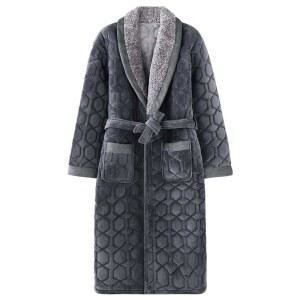 목욕 가운 남성용 동계 다크 양면 겹솜 아빠 사우스