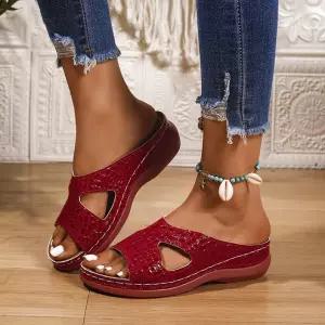 슬송렉샵 여친 여름 키작녀 슬리퍼 독립역 빅사이즈 오픈토 웨지 통굽 꾹2