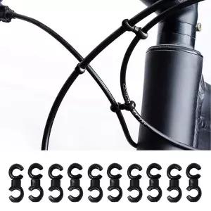 자전거 브레이크 기어 케이블 S 스타일 버클 호스 가이드 블랙 크로스 라인 클립 링 걸쇠 로드 바이크용