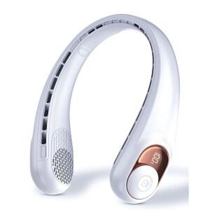 넥 팬, 개인용 선풍기(LED 디스플레이 포함), USB-C 충전식, 4000mAh 배터리, 3단 조정 및 속삭임 조용 작동, 가정, 여행, 스포츠에 완벽합니다