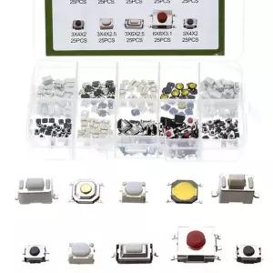 250pcs 자동차 원격 제어 푸시 버튼 스위치 자동차 키 버튼 터치 마이크로 스위치 상자 모델 촉각 푸시 키