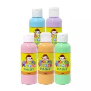 키즈 핑거페인트 파스텔 컬러 120ml 5색 세트 페인팅 어린이 미술놀이 물감 놀이용