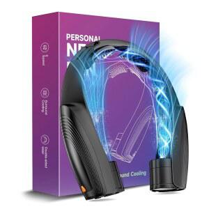 6가지 강력한 속도, 8000mAh 배터리 작동 USB-C 충전식 선풍기, 핸즈프리 360 쿨링 개인용 목 선풍기 여성 남성 여행 콘서트용 선물(블랙)