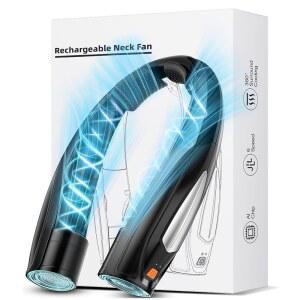 Hionly AI 넥 선풍기, 6가지 속도 조절 가능 휴대용 개인용 선풍기 충전식, 더 빠른 냉각 웨어러블 가정, 사무실, 여행, 실외용 초소음
