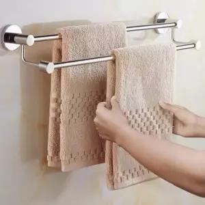 304 스테인리스 80CM 타올 더블 스틱 수건걸이 다용도 주방 슬리퍼거치대 욕실정리대 실내화 욕실화 행거