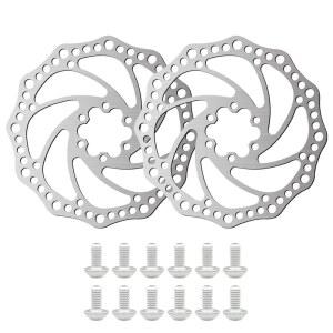 로드 바이크, 마운틴 MTB, BMX에 적합한 6개의 볼트가 장착된 2Pc 160mm 디스크 브레이크 로터 스테인리스 스틸 바이크