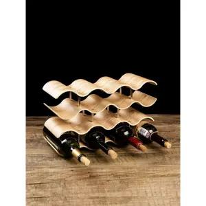 홈바 와인거치대 원목 우드 수납 장식 와인랙 보관 나무 물결 모양