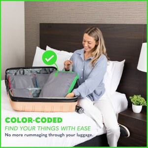 압축 여행 가방에 휴대할 있는 정리 포장 세트 가방 4개 큐브 세트 6개