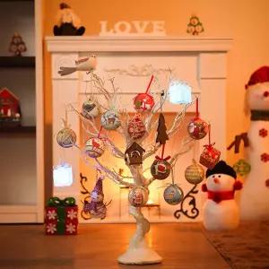 75cm 화이트 이미지볼 풀세트트리크리스마스소품 장식 디자인 전구 꾸미기