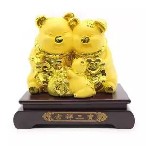 사무실소품 (3몰) 황금 돼지가족 저금통 장식품 개업 집들이선물