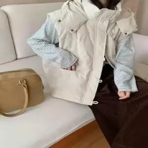 여성용 캐주얼 패딩조끼 후드 패딩 조끼 오리털 보온 CH1