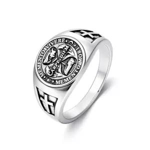 PELOVNY Memento Mori 인장 반지 925 스털링 실버 고딕 해골 Stoic MOM 맘ento 주얼리 선물 남성 여성용, 8