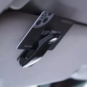 선글라스클립 자동차 안경 거치대 차량용 선바이저 선글라스 수납 카드 홀더 블랙