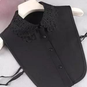 여자 자수 블라우스 넥카라 페이크 가짜 셔츠 케이프 mpm8+2BQT