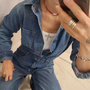 여성 와이드 워싱 데님 점프수트 데일리klm925