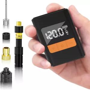 UAGUBSH 미니 전기 자전거 펌프 게이지 포함 150PSI 휴대용 로드 바이크 마운틴 모터사이클 볼용 프레스타