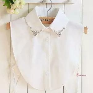 큐빅 넥케이프 이너셔츠 포인트 페이크 카라 진주abc805