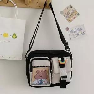 [무료배송] 미니투톤메신저백 크로스백 패브릭 천 데일리 가방