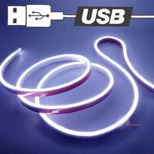 USB전원 무드등 면발광 화이트 LED바 200cm 실리콘vwx404