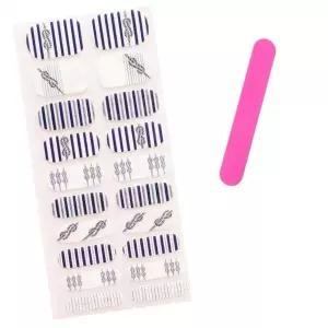 [에이치플러스몰]TBZ 간편사용 패션 네일스티커-마린 스트라이프 네일패치