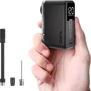 게이지가 장착된 쿠스포 Tiny X1 미니 전기 자전거 펌프 120PSI 휴대용 타이어 인플레이터 자동 정지