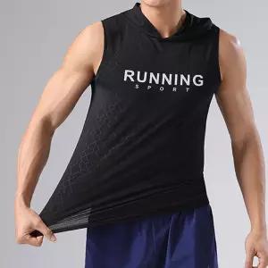 런닝 나시 영문 민소매 티셔츠 후드 스포츠웨어 운동 bmx8+8EYR