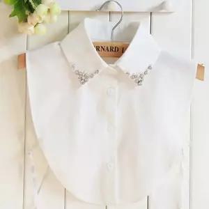 여성 진주 큐빅 카라넥 넥케이프 페이크카라 이너셔츠 gIj6+4dgb