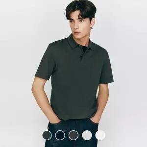 백화점 지오다노 남자 반팔티 폴라넥 아스킨 기능성 스판 피케 티셔츠 015507