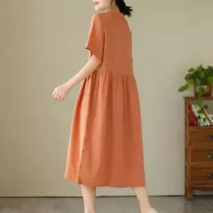 여성 여름 린넨 롱 원피스 셔츠 루즈핏 빅사이즈 카라