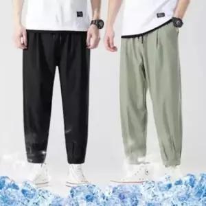 여름바지 여름 시원한 찰랑 쿨바지 아이스 바지 9부 조거팬츠