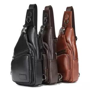 남성용 캐주얼 숄더백 가슴가죽 크로스백 가죽 소 배낭 가슴 가방 봄가을 CH5