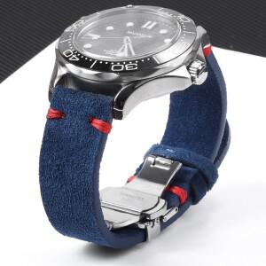 세이코 시계 밴드 버터 플라이 버클 팔찌 빈티지 액세서리에 대한 고품질 스웨이드 가죽 스트랩 18mm 20mm