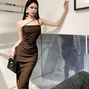 여친 원피스 여름 백 프렌치룩 타이트 멋스럽고 나시 롱스커트 유니크한 OP2