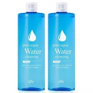 [NS홈쇼핑]C2Y 퓨어 아쿠아 클렌징워터 대용량 500ml 2개 / 수분촉촉 진정 딥클렌징..[35838934]