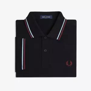 26SS M3600 트윈 팁 프레드페리 셔츠 - 블랙/볼보이블루/옥스블러드 AFPM2613600-10B