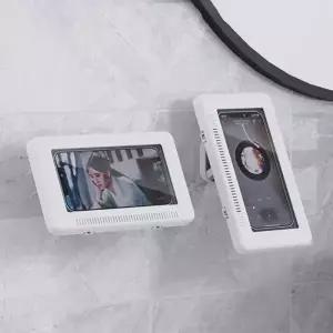 ( )DAYA 욕실 방수 핸드폰 거치대 케이스 벽 무타공 각도조절 샤워 욕실 화장실 홀더