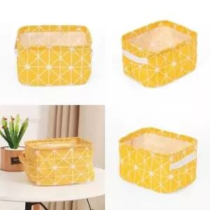 ( )소품정리 린넨 바구니 삼각옐로우 옷장정리바구니 손잡이바구니